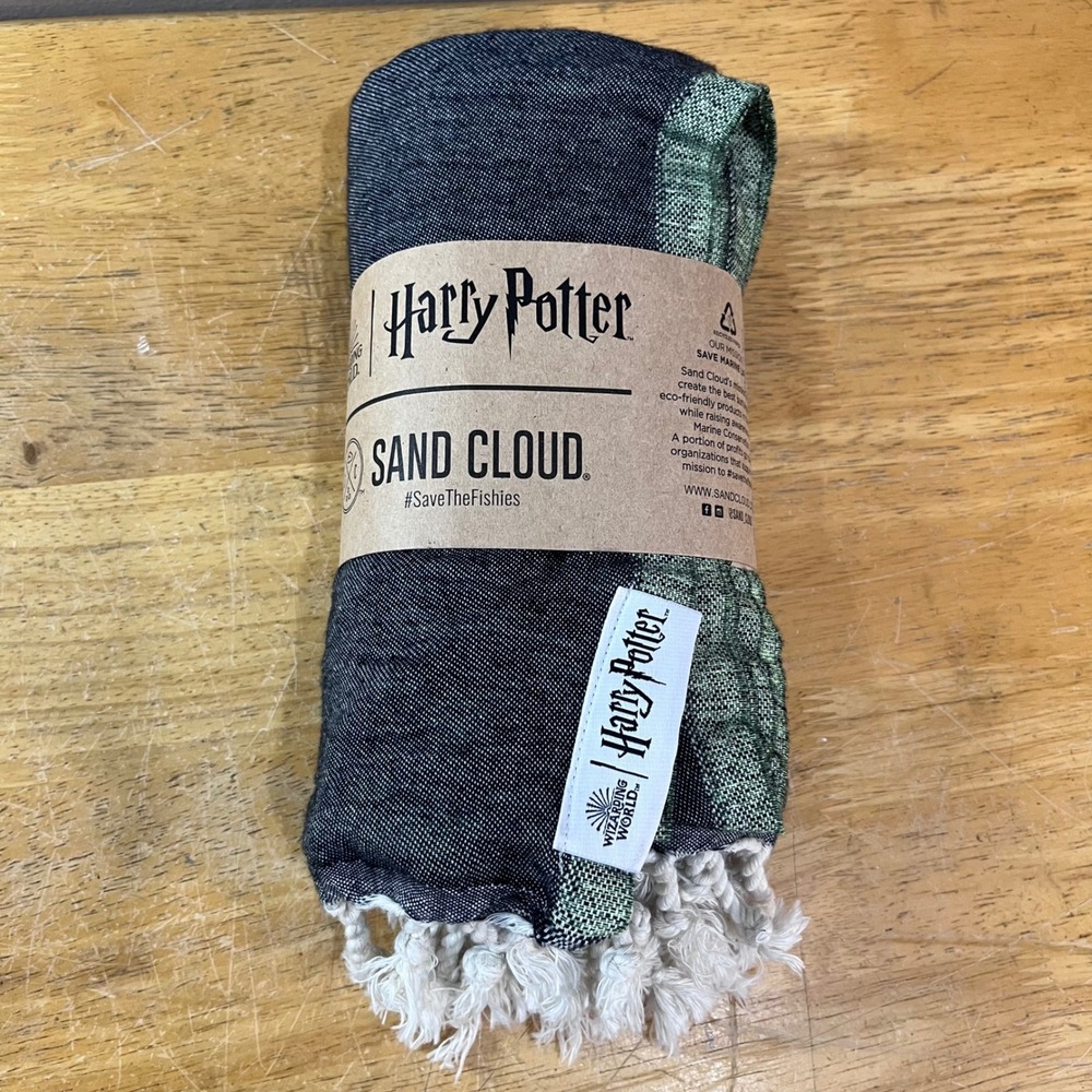Sand Cloud Harry Potter Marauders Map Turkish Towel Black Green 37x67 NEW